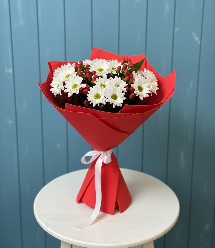 Букет цветов из: Хризантемы в Макарове