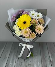 Букет цветов из:  Розы, Герберы и Хризантемы #REPLACE_PRED# Макарове