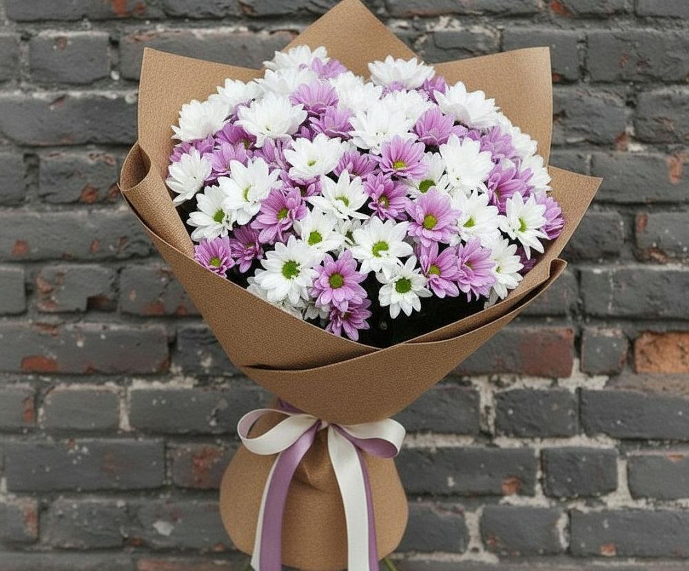 Букет цветов из: Хризантемы в Макарове