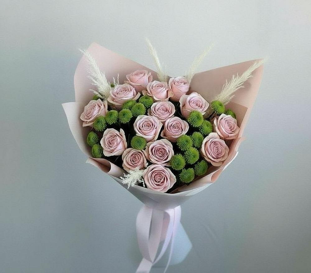 Букет цветов из: Розы и Хризантемы в Макарове