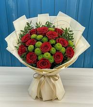 Букет цветов из:  Розы и Хризантемы #REPLACE_PRED# Макарове